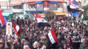 Syria biểu tình rầm rộ phản đối sắc lệnh công nhận Cao nguyên Golan