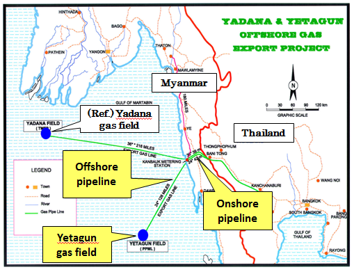 Nhật Bản rút khỏi mỏ khí đốt Yetagun của Myanmar