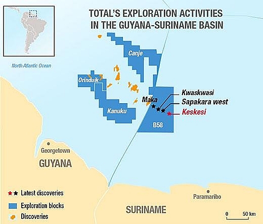 TotalEnergies nhận được hai giấy phép thăm dò ngoài khơi Suriname
