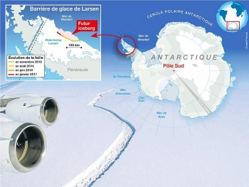 Tảng băng khổng lồ đang nhanh chóng tách khỏi Nam Cực