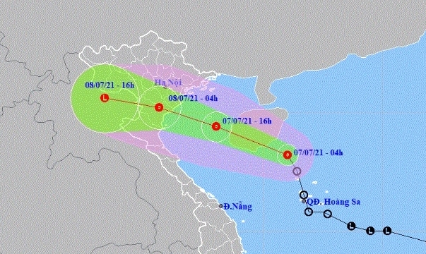Áp thấp nhiệt đới mạnh thêm khi vào Vịnh Bắc Bộ, mưa lớn nhiều nơi từ chiều nay (7/7)