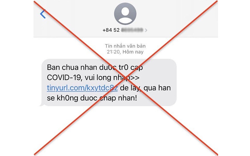 Cảnh báo các tin nhắn lừa đảo thông báo nhận trợ cấp Covid-19