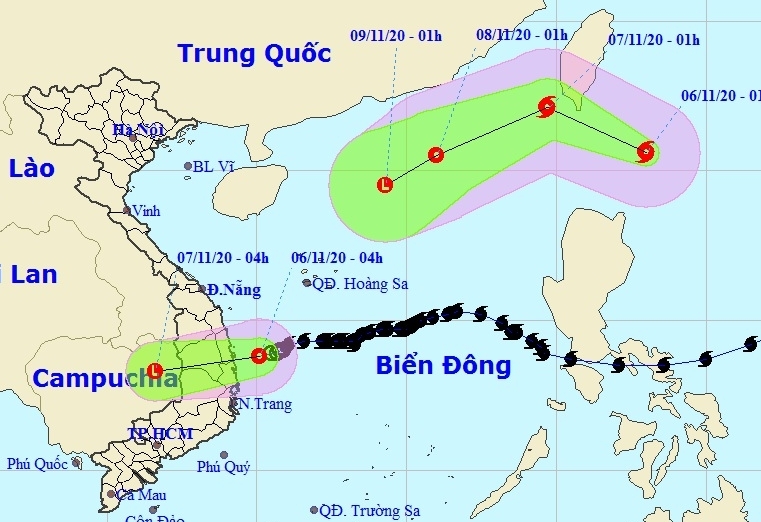 Áp thấp đi vào Quảng Ngãi - Phú Yên, bão mới hoạt động gần Biển Đông