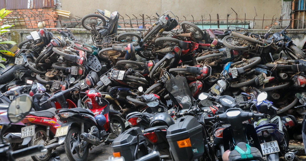 Hơn 500 chiếc xe máy vô chủ chất đống trong bến xe