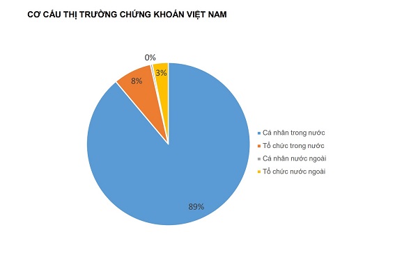 Chưa bao giờ TTCK Việt Nam có sức mạnh lớn đến từ nhà đầu tư cá nhân trong nước mạnh mẽ chiếm tỷ trọng lớn trong cơ cấu thị trường như năm 2020. Ảnh: Thống kê của Fiin Pro &amp; Yuanta