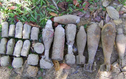 … đến to vẫn nằm rải rác khắp nơi trên địa bàn cả nước. Đây là quả bom nặng 250 cân Anh được phát hiện và xử lý an toàn ở khu vực doanh trại Trung đoàn 66, Ea Hleo, Đắk Lắk.