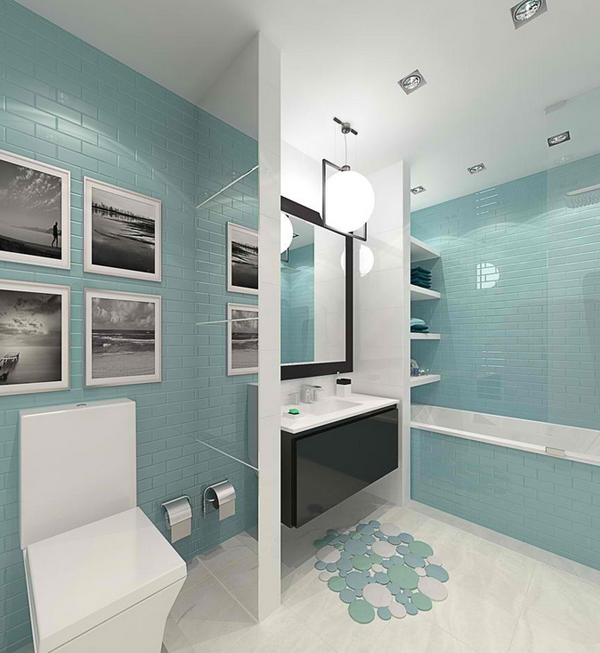 15 ý tưởng thiết kế phòng tắm màu xanh ngọc