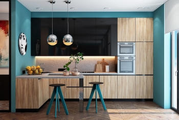 Ý tưởng thiết kế căn bếp với màu xanh tuyệt đẹp