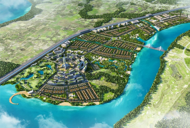 Phối cảnh dự án Khu đô thị du lịch Long Tân tại huyện Nhơn Trạch, tỉnh Đồng Nai của DIC Corp.
