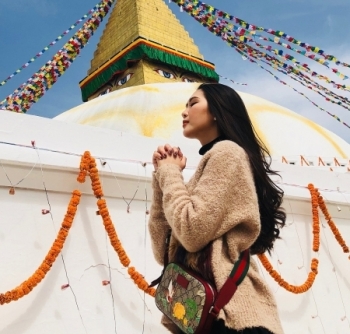Hoa hậu Tường Linh 'bật mí' về chuyến hành hương đến đất Phật