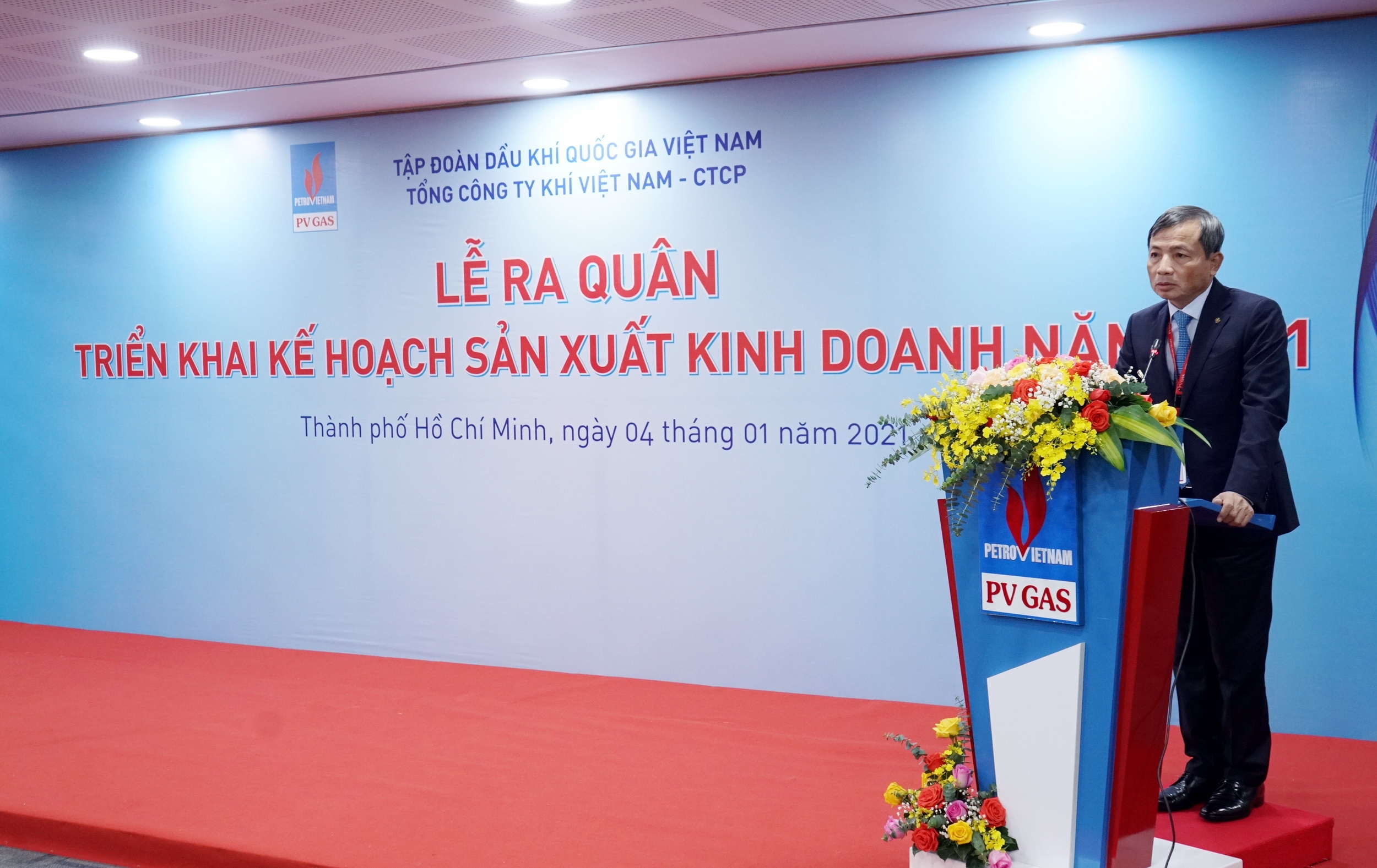 Chủ tịch HĐQT PV GAS Nguyễn Sinh Khang khai mạc Lễ ra quân 2021