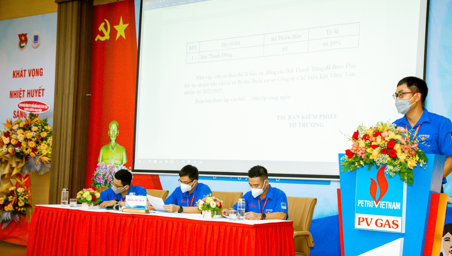 Đại hội Đoàn TNCS Hồ Chí Minh Công ty Chế biến Khí Vũng Tàu lần thứ IV, Nhiệm kỳ 2022 – 2027 diễn ra đúng nội dung và chương trình quy định
