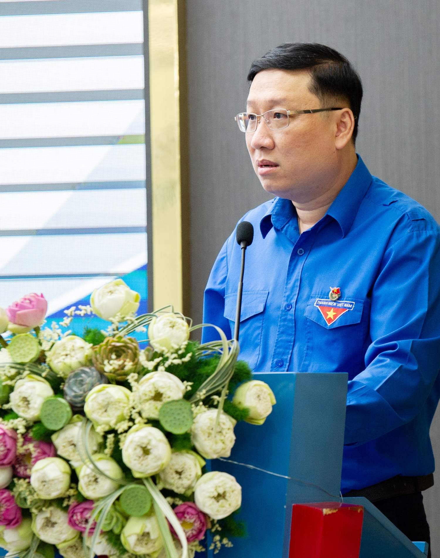 Đồng chí Nguyễn Công Luận - Ủy viên Ban thường vụ Đoàn Tập đoàn, Bí thư Đoàn Thanh niên PV GAS phát biểu chỉ đạo Đại hội
