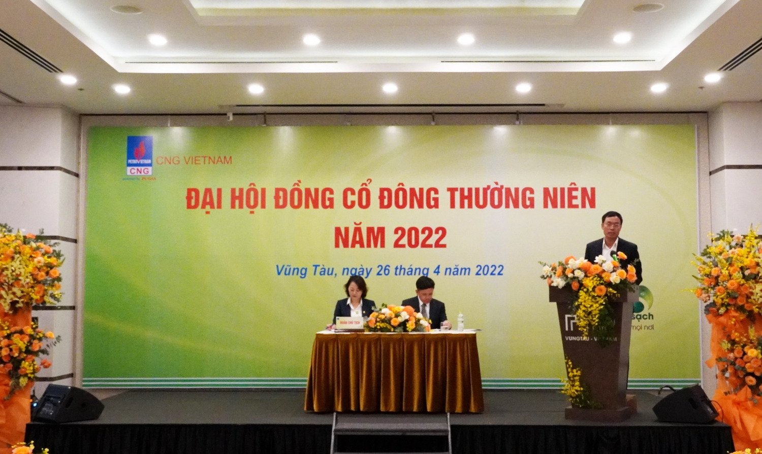 Ông Triệu Quốc Tuấn - Thành viên HĐQT PV GAS phát biểu tại Đại hội