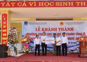 PV GAS tài trợ 5 tỷ đồng xây dựng Trường THCS xã Thanh Tùng, Thanh Chương, Nghệ An