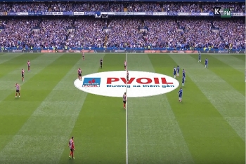 Thương hiệu PVOIL được quảng bá trên sóng Giải bóng đá Ngoại hạng Anh