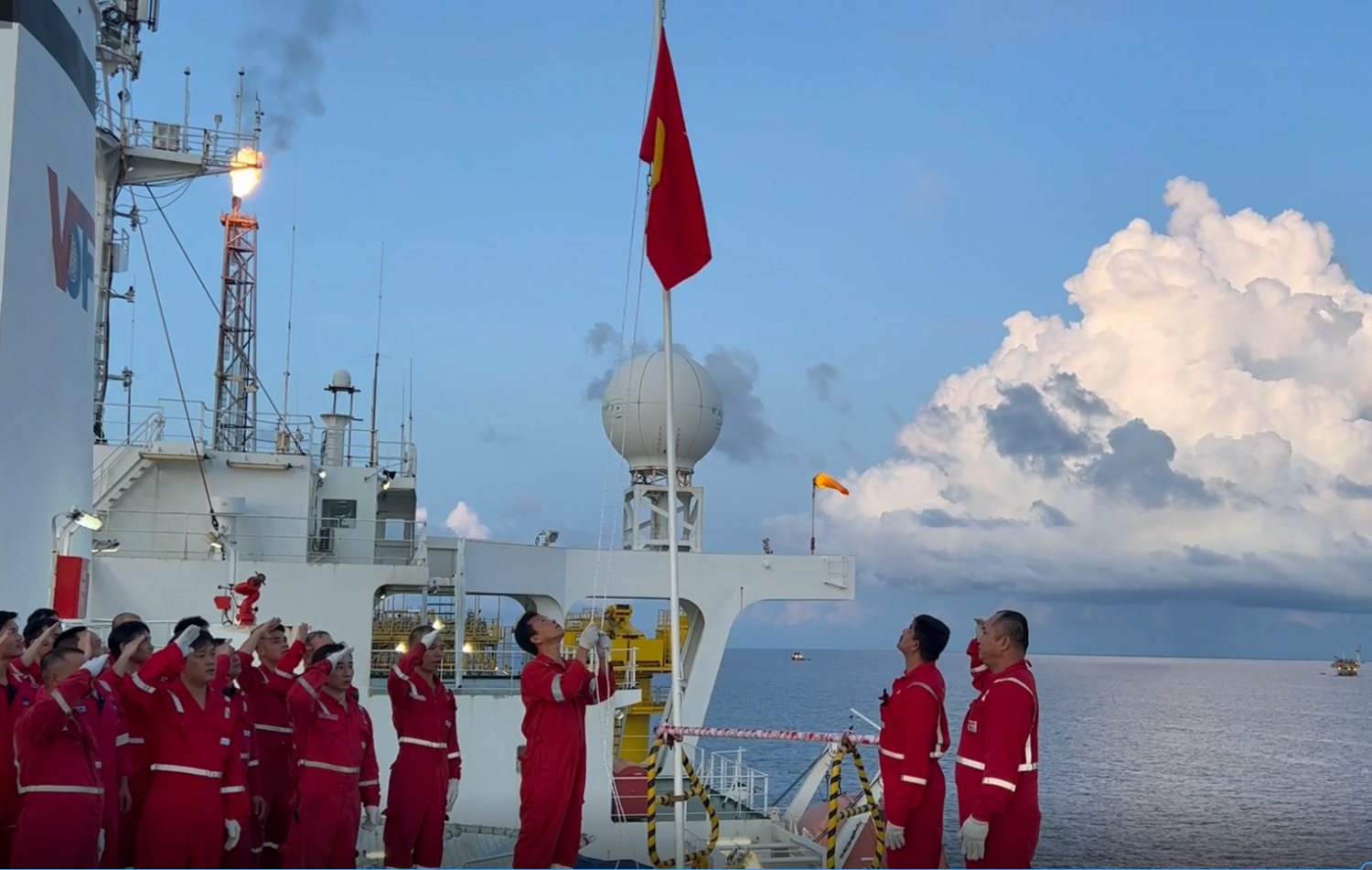 PPS tổ chức Lễ chào cờ mừng ngày Quốc khánh 2/9 trên tàu FPSO Ruby II
