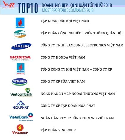 pvn dung dau top 10 doanh nghiep loi nhuan tot nhat trong nam 2018