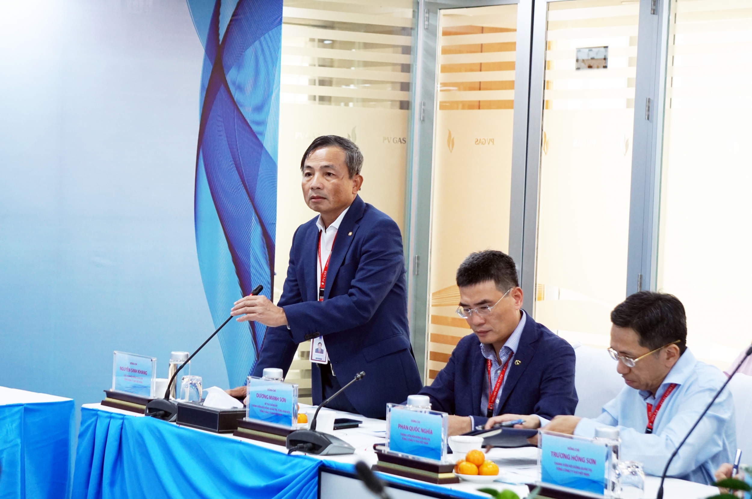 Chủ tịch HĐQT PV GAS Nguyễn Sinh Khang phát biểu