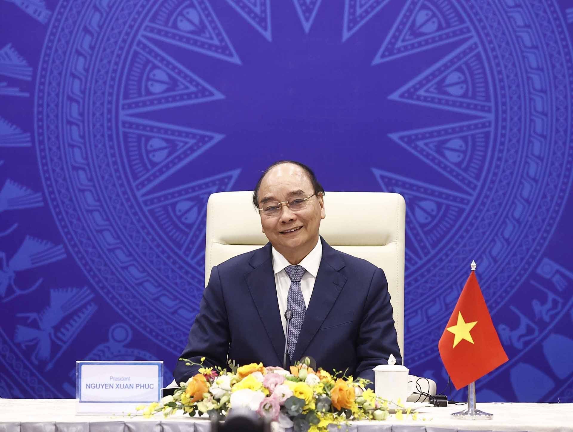 Chủ tịch nước Nguyễn Xuân Phúc phát biểu tại Phiên khai mạc Hội nghị thượng đỉnh trực tuyến “Tiếng nói phía Nam”. (Nguồn: TTXVN)