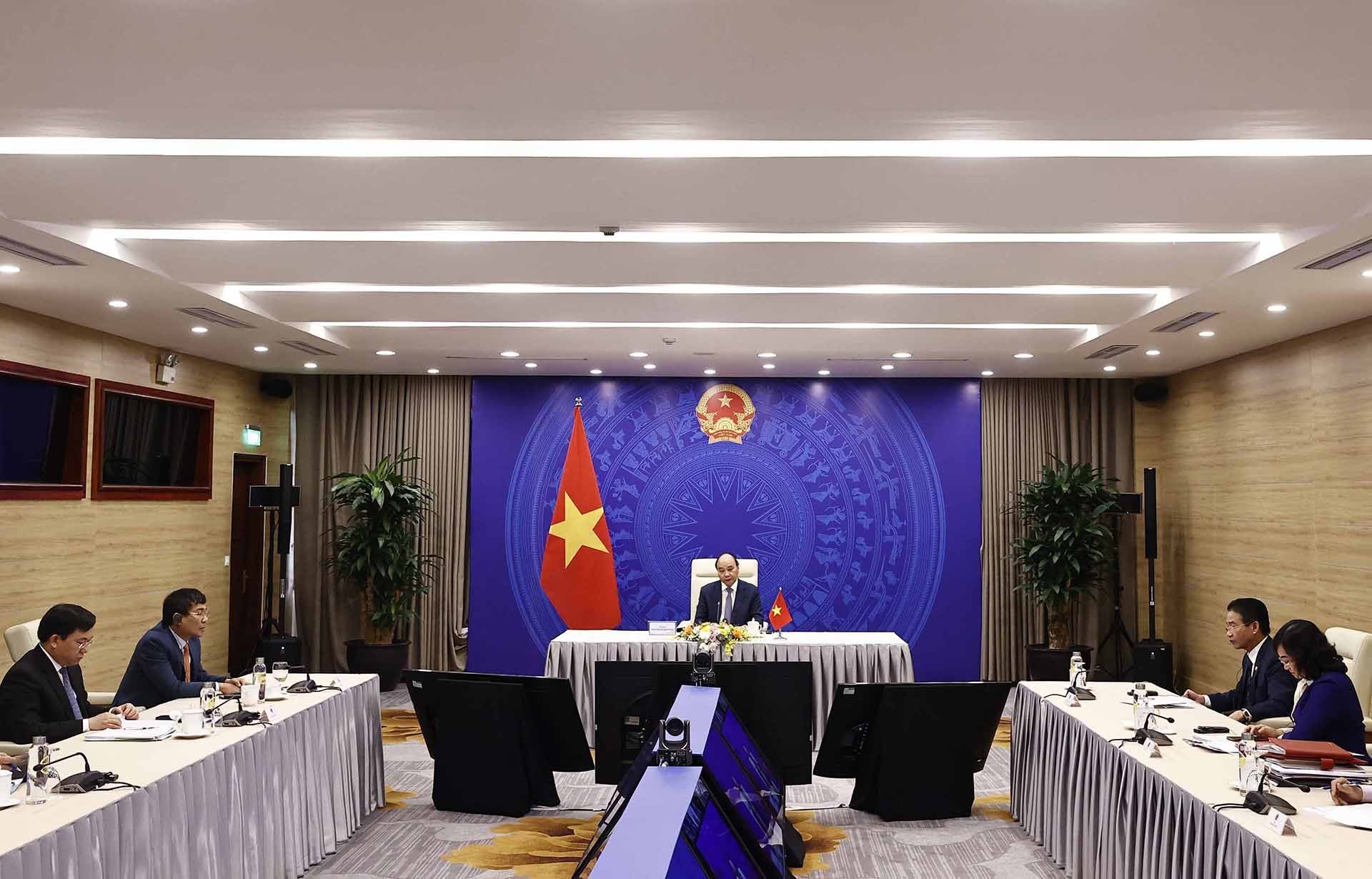 Chủ tịch nước Nguyễn Xuân Phúc phát biểu tại Phiên khai mạc Hội nghị thượng đỉnh trực tuyến “Tiếng nói phía Nam”. (Nguồn: TTXVN)