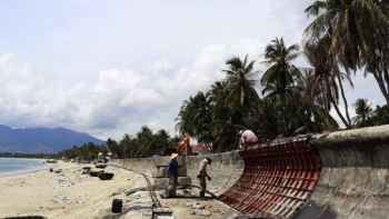 Dự án kè bờ biển phường Ninh Hải: Nỗ lực đẩy nhanh tiến độ