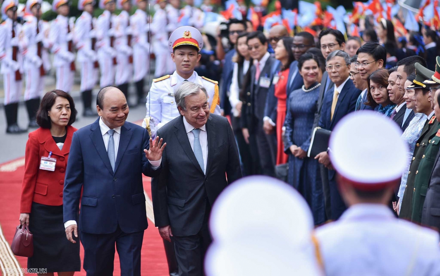 Chủ tịch nước Nguyễn Xuân Phúc chủ trì lễ đón chính thức và hội đàm với Tổng thư ký Liên hợp quốc