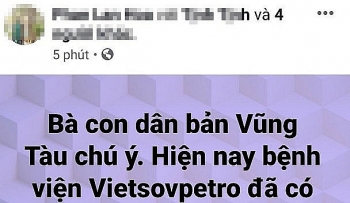 Facebooker tung tin sai sự thật về dịch Corona tại Trung tâm y tế Vietsovpetro