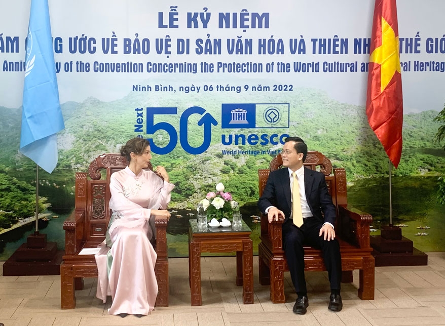 Thứ trưởng Ngoại giao Hà Kim Ngọc tiếp Tổng Giám đốc UNESCO