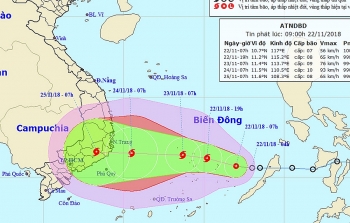 Áp thấp nhiệt đới có thể mạnh thành bão, hướng vào các tỉnh Nam Trung Bộ
