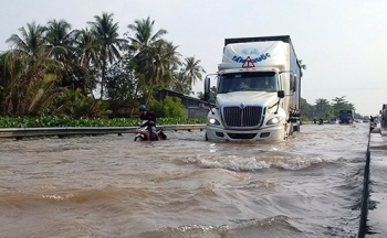 26 điểm ngập trên quốc lộ 1 về miền Tây