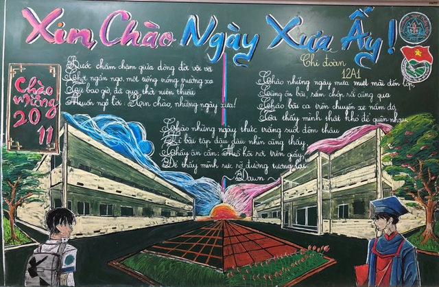 Độc đáo báo tường bằng... phấn vẽ trên bảng đen mừng Ngày Nhà giáo Việt Nam - 15