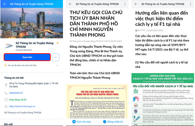 TP HCM và nhiều tỉnh, thành hướng dẫn cách ly F1 tại nhà qua Zalo