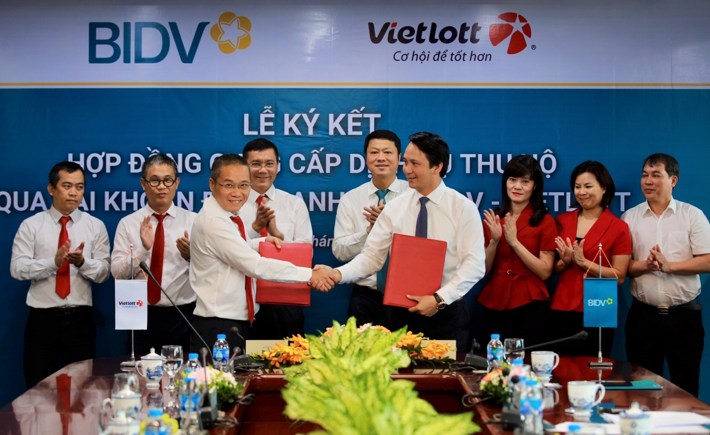 BIDV và Vietlott ký kết hợp đồng dịch vụ thu hộ  qua tài khoản định danh