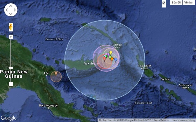 Động đất 7,5 độ richter tại Papua New Guinea