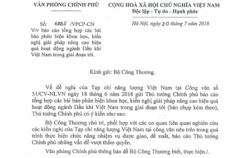 Thủ tướng giao BCT nghiên cứu phản biện của Tạp chí Năng lượng Việt Nam