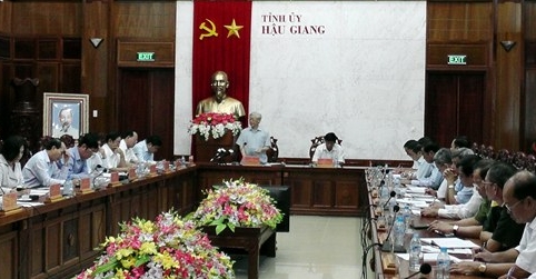 Tổng Bí thư Nguyễn Phú Trọng làm việc tại tỉnh Hậu Giang