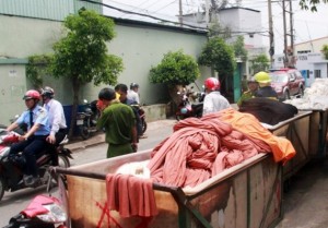 TP HCM: Cháy lớn tại xưởng nhuộm vải