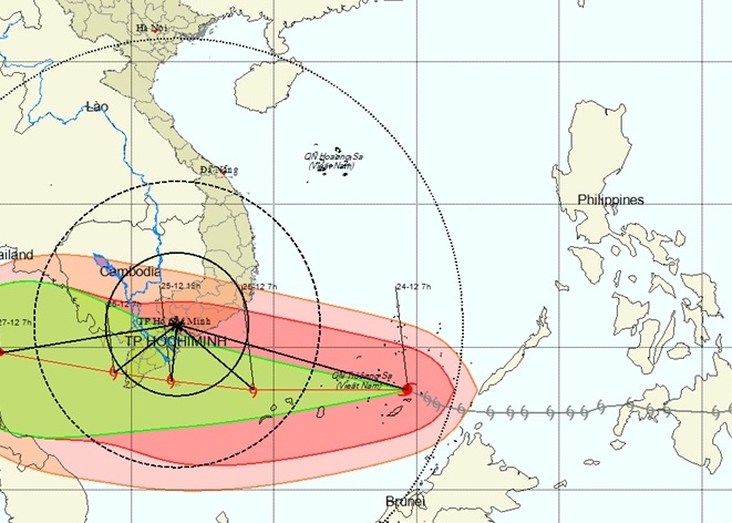 Bão Tembin giật cấp 15 đi vào Biển Đông