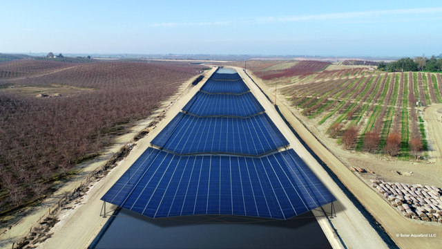 Mỹ: Lắp đặt pin năng lượng mặt trời trên kênh để tiết kiệm nước