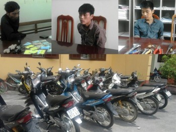 Ba thanh niên nghiện trộm hàng chục xe máy