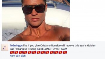 Dân mạng thể hiện chủ quyền biển đảo trên fanpage Ronaldo