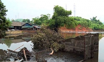 Vỡ hồ chứa chất thải phân bón ở Lào Cai