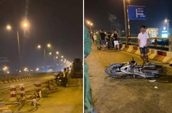 Hà Nội: Xe trộn bê tông gây tai nạn trên cầu Thanh Trì