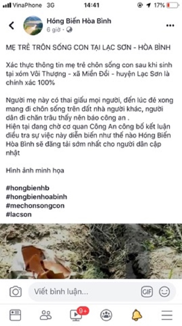 hoa binh xu phat trang fanpage dang tai thong tin sai su that