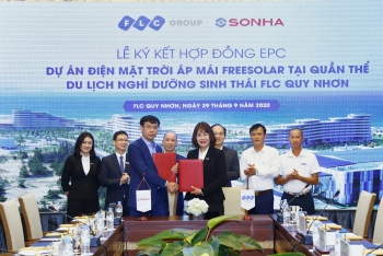 Tập đoàn Sơn Hà ký kết với Tập đoàn FLC về việc lắp đặt điện mặt trời áp mái FreeSolar tại FLC Quy Nhơn
