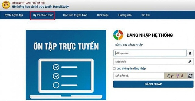 Hà Nội: Học sinh lớp 12 tham gia kiểm tra khảo sát trực tuyến