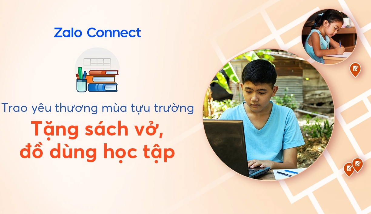 Cách dùng Zalo Connect hỗ trợ đồ dùng học tập cho học sinh khó khăn