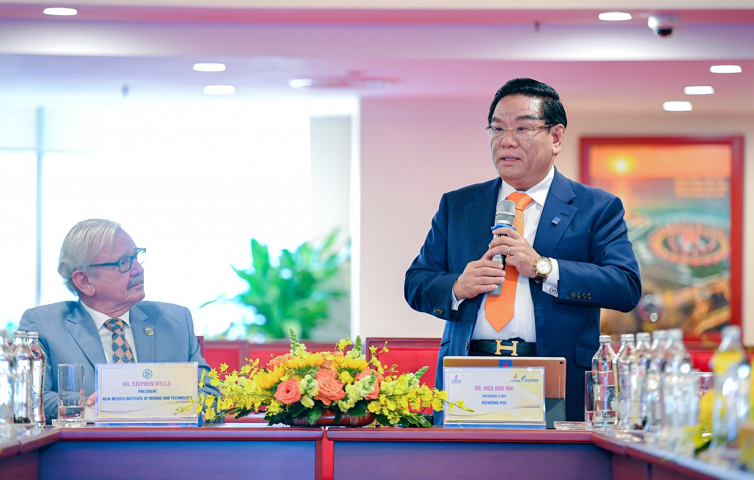 TS. Ngô Hữu Hải – Tổng Giám đốc BIENDONG POC phát biểu tại Lễ ký kết TS. Ngô Hữu Hải – Tổng Giám đốc BIENDONG POC phát biểu tại Lễ ký kết
