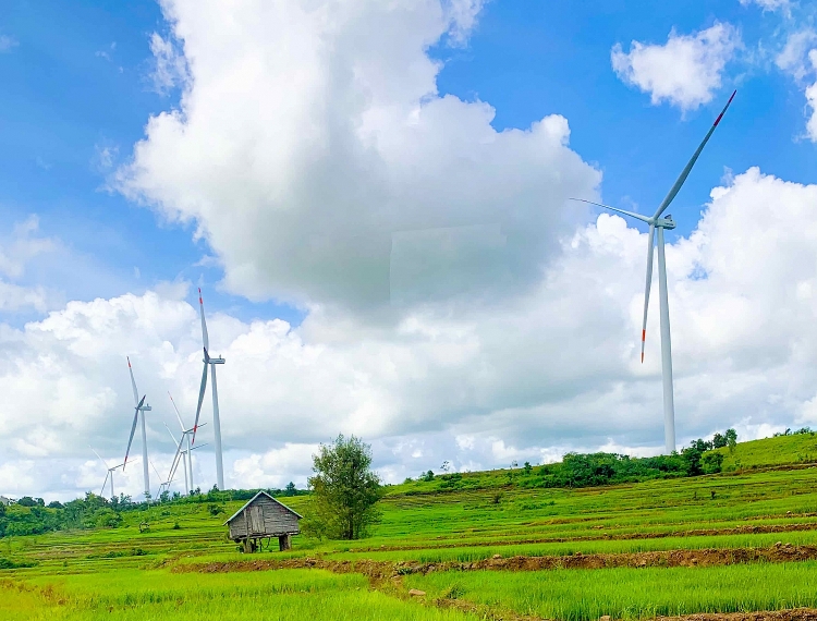 Nhà máy điện gió Nhơn Hòa thuộc huyện Chư Pưh, tỉnh Gia Lai